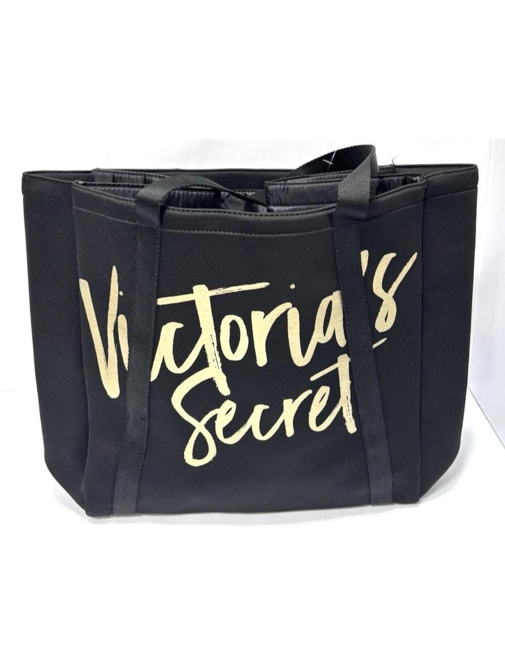 Victorias Secret Black Gold Insider Cooler Tote Bag Insulated Travel Beach